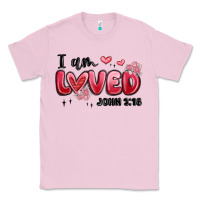 Bubblegum Pink i am loved john 3 16 Classic Tee - MaliasSmallBusiness