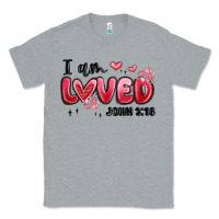 Heather Grey i am loved john 3 16 Classic Tee - MaliasSmallBusiness