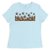 Baby Blue leopard soccer 16oz libbey glass Ladies Tee - HRA Design Shop