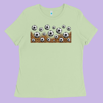 Leopard Soccer 16oz Libbey Glass Ladies Tee Designed By Hra Design Shop