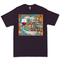 Plum all i need are books and wine Premium Tee - JahusDesignShop