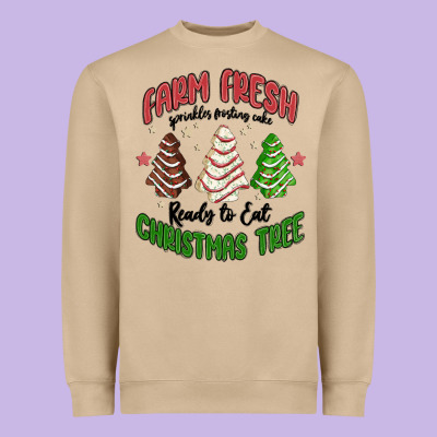 Farm Fresh Christmas Tree Heavyweight Sweatshirt Designed By Maliassmallbusiness