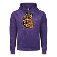 Cloud Purple Leopard Floral Peace Sign Vintage Hoodie - Jasminsmagicworld