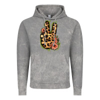 Cloud Rock Leopard Floral Peace Sign Vintage Hoodie - Jasminsmagicworld