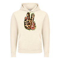 Vintage Artic Leopard Floral Peace Sign Vintage Hoodie - Jasminsmagicworld