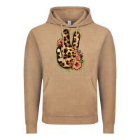 Vintage Coffee Leopard Floral Peace Sign Vintage Hoodie - Jasminsmagicworld