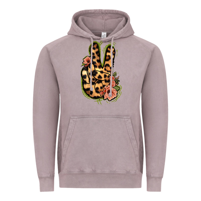 Leopard Floral Peace Sign Vintage Hoodie by Jasminsmagicworld | Teevron