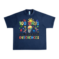 Navy 100 days of embracing differences Urban Heavy Tee - MaliasSmallBusiness