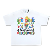 White 100 days of embracing differences Urban Heavy Tee - MaliasSmallBusiness