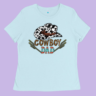 Cowboy Dad Ladies Tee Designed By Cowhidedigitalart