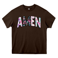 Chocolate Brown amen Heavy Core Tee - JahusDesignShop