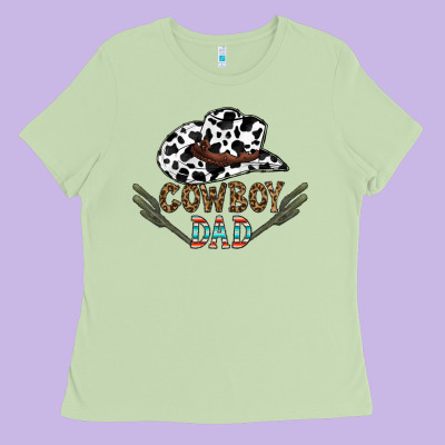 Cowboy Dad Ladies Tee Designed By Cowhidedigitalart