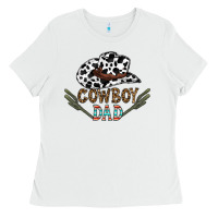 White cowboy dad Ladies Tee - CowhideDigitalArt