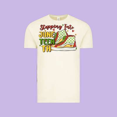 Stepping Into Juneteenth Vintage Tee Designed By Maliassmallbusiness