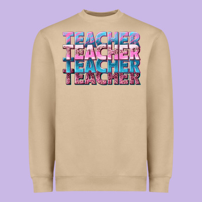 Teacher Stacked Heavyweight Sweatshirt Designed By Nancycooperartshop