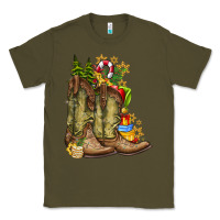 Army Green Christmas Boots Classic Tee - CowhideDigitalArt