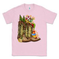 Bubblegum Pink Christmas Boots Classic Tee - CowhideDigitalArt