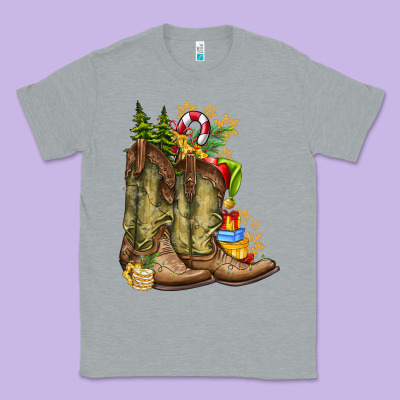 Christmas Boots Classic Tee Designed By Cowhidedigitalart