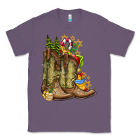 Lavender Christmas Boots Classic Tee - CowhideDigitalArt