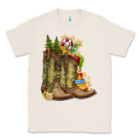 Natural Christmas Boots Classic Tee - CowhideDigitalArt
