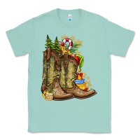 Seafoam Christmas Boots Classic Tee - CowhideDigitalArt