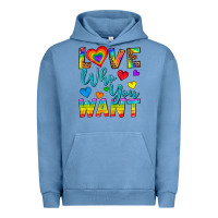Pigment Pebble Blue Western Love Who You Want Urban Hoodie - BundleAndBundleShop