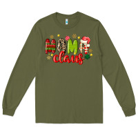 Army Green mama claus Long Sleeve Tee - MaliasSmallBusiness