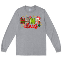Heather Grey mama claus Long Sleeve Tee - MaliasSmallBusiness