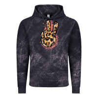 Cloud Black Pink Glitter Leopard Peace Sign Vintage Hoodie - Jasminsmagicworld