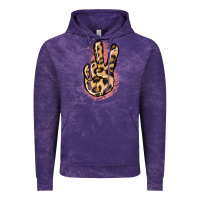 Cloud Purple Pink Glitter Leopard Peace Sign Vintage Hoodie - Jasminsmagicworld