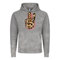 Cloud Rock Pink Glitter Leopard Peace Sign Vintage Hoodie - Jasminsmagicworld