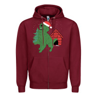 Burgundy Christmas Dog Zipper Hoodie - Bettercallsaul
