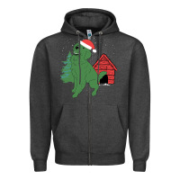 Charcoal Heather Christmas Dog Zipper Hoodie - Bettercallsaul