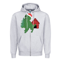 Heather Grey Christmas Dog Zipper Hoodie - Bettercallsaul