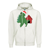 Oatmeal Heather Christmas Dog Zipper Hoodie - Bettercallsaul
