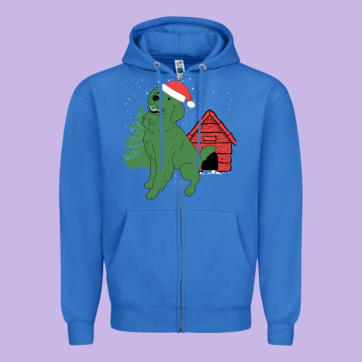 Christmas Dog Zipper Hoodie Designed By Bettercallsaul