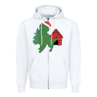 White Christmas Dog Zipper Hoodie - Bettercallsaul
