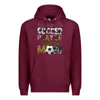 Burgundy my favorite soccer player calls me mom Premium Hoodie - CowGirlArtShop