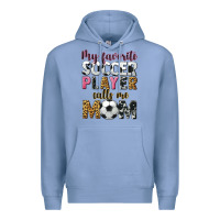 Colony Blue my favorite soccer player calls me mom Premium Hoodie - CowGirlArtShop