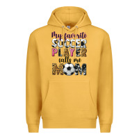 Mustard my favorite soccer player calls me mom Premium Hoodie - CowGirlArtShop