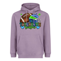 Lavender Touchdown season American football green and blue Heavyweight Hoodie - HowdyJamesFarm