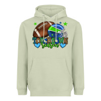Matcha Touchdown season American football green and blue Heavyweight Hoodie - HowdyJamesFarm
