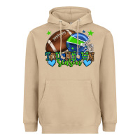 Mushroom Touchdown season American football green and blue Heavyweight Hoodie - HowdyJamesFarm