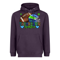 Plum Touchdown season American football green and blue Heavyweight Hoodie - HowdyJamesFarm