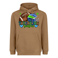 Toasted Coconut Touchdown season American football green and blue Heavyweight Hoodie - HowdyJamesFarm