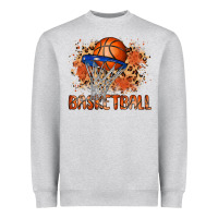 Heather Grey custom name basketball Heavyweight Sweatshirt - MaliasSmallBusiness