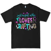 Black just a girl who loves crafting Premium Tee - AdoDesignShop