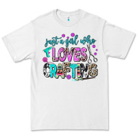 White just a girl who loves crafting Premium Tee - AdoDesignShop