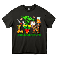 Asphalt lvn juneteenth licensed vocational nurse with croc Heavy Core Tee - AdoDesignShop