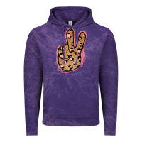 Cloud Purple Gold Glitter Pink Leopard Peace Sign Vintage Hoodie - Jasminsmagicworld